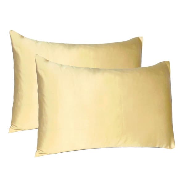 Gfancy Fixtures 20 x 26 in. Pale Yellow Dreamy Silky Satin Standard Size Pillowcases GF2627904 - main